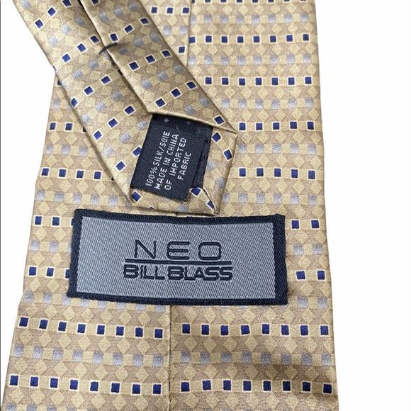 Men's NEO Bill Blass Chinese Silk Neck Tie - Picture 4 of 7